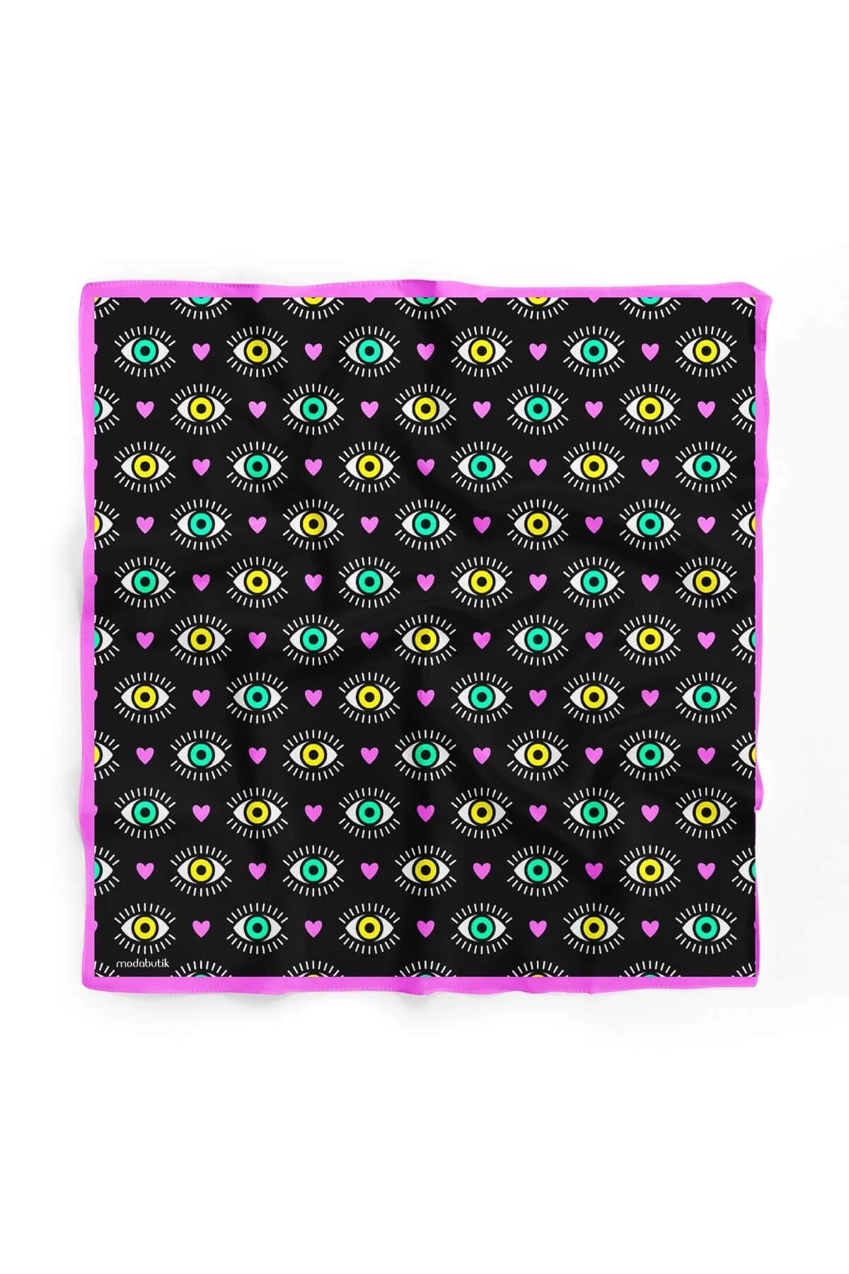 F112 Violla Göz Desenli Bandana