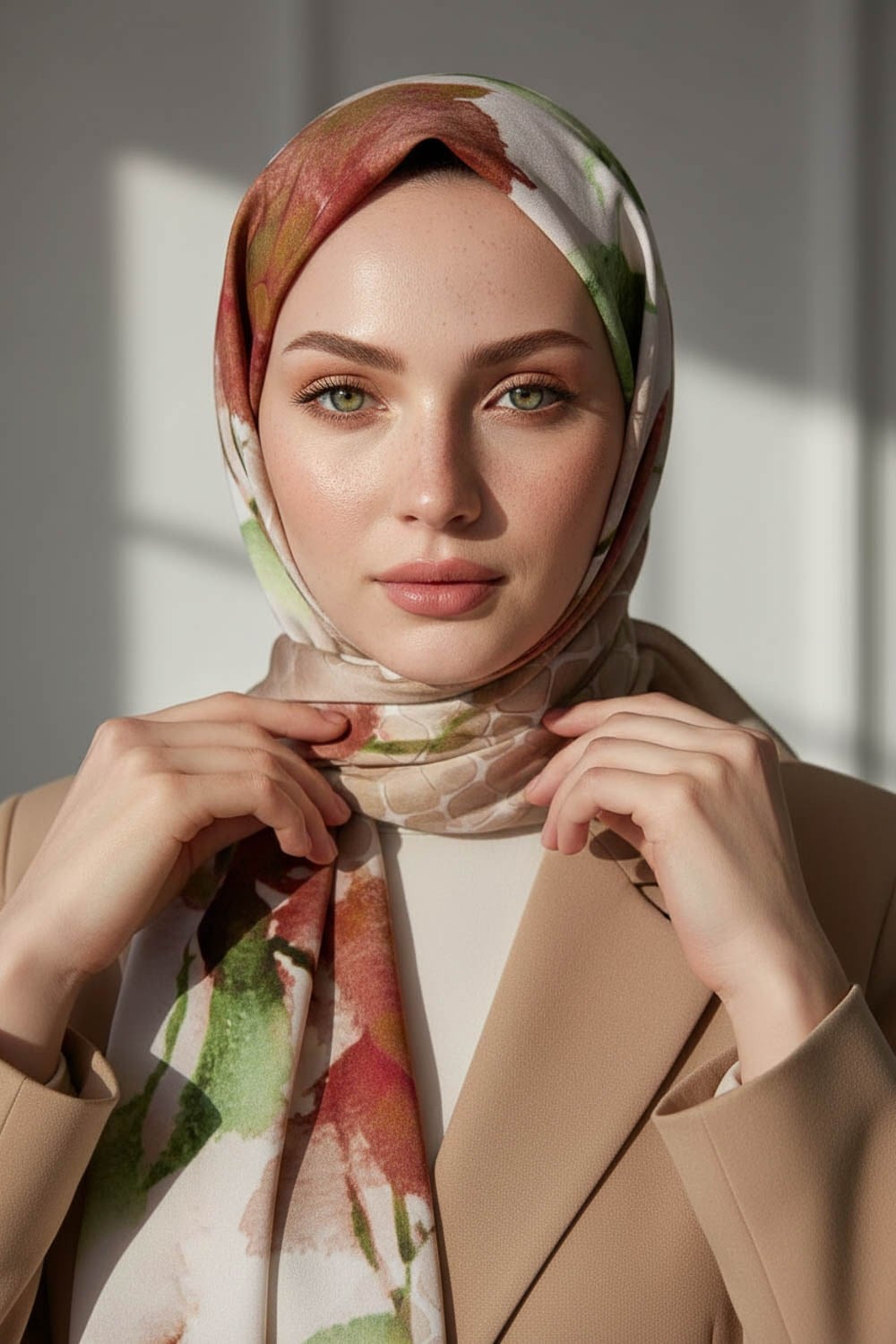 KREP SULU BOYA ÇİÇEK DESENLİ BORDO RENKLİ 75X195 KIRIŞMAZ ŞAL