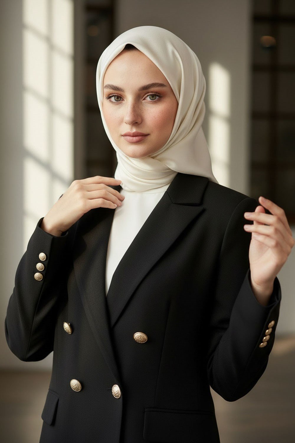 %100 Twill İpek Düz Ekru Renkli Daha Tok Exclusive Serisi 90x90 Eşarp Dikim Şekli : El Dikişi