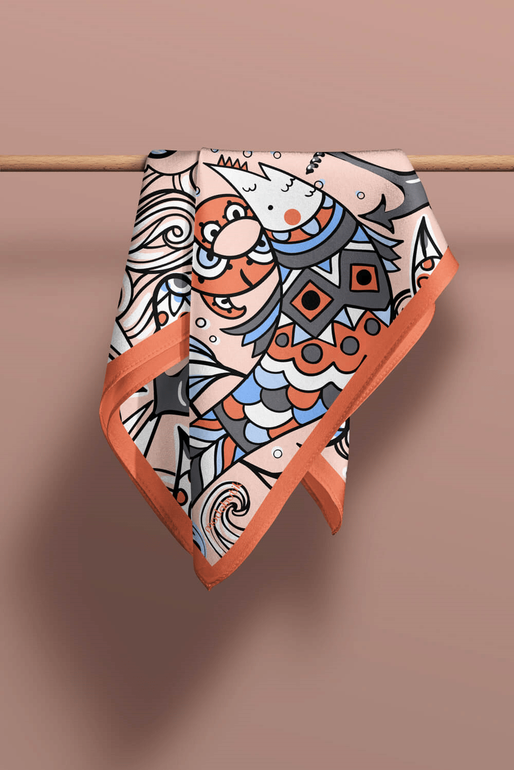 B12  Modabutik Balık Desenli Bandana