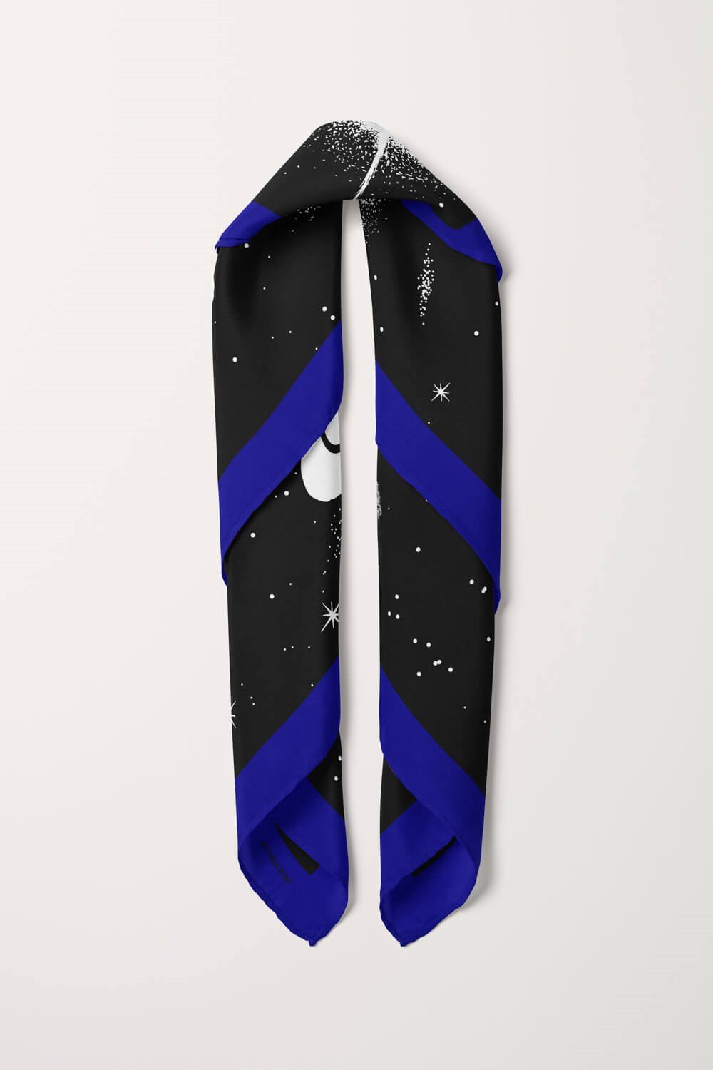 Violla Z96 Kadın Gezegen Desenli Bandana 50x50 Siyah Beyaz DG0320-22