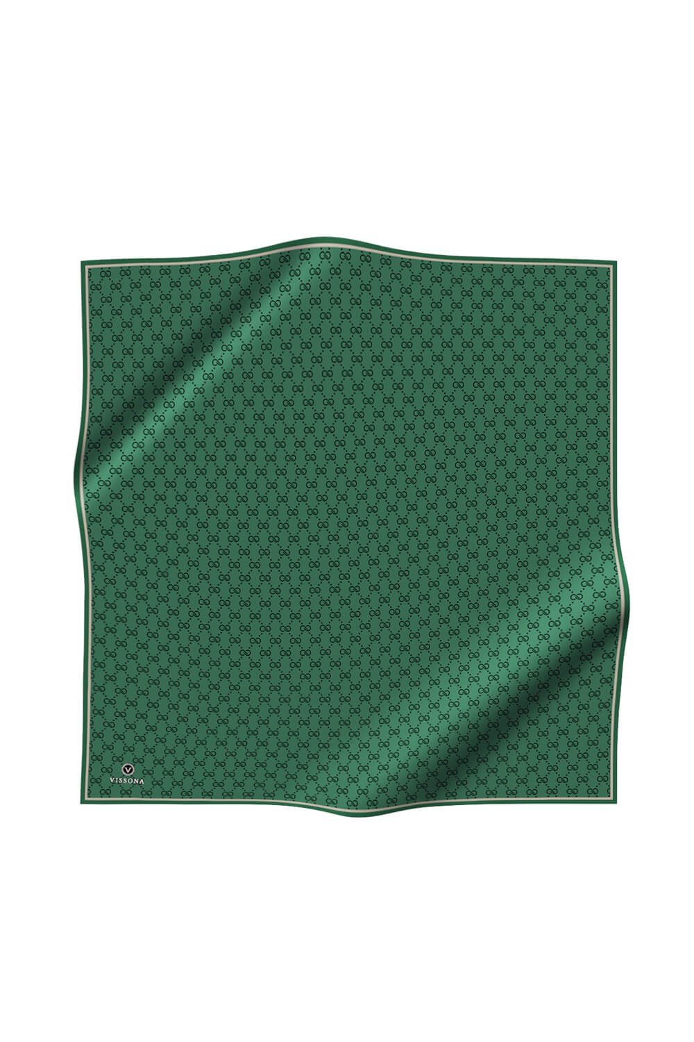 %57 İPEK %43 VİSKON Twill İpek Leopar Desenli Zümrüt Yeşili Renkli 90x90 Eşarp Dikim Şekli : El Dikişi
