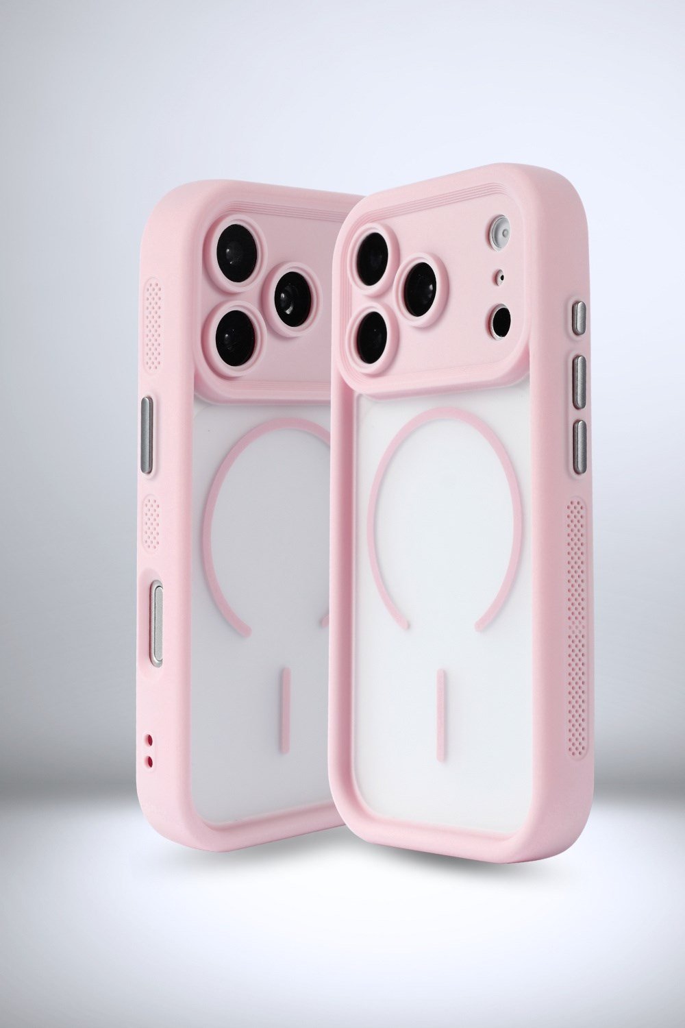 iPhone 17 Pro, Pink Color Kılıf – Kamera Korumalı – MagSafe Uyumlu – Pembe Renk – Mat Silikon Telefon Kılıfı