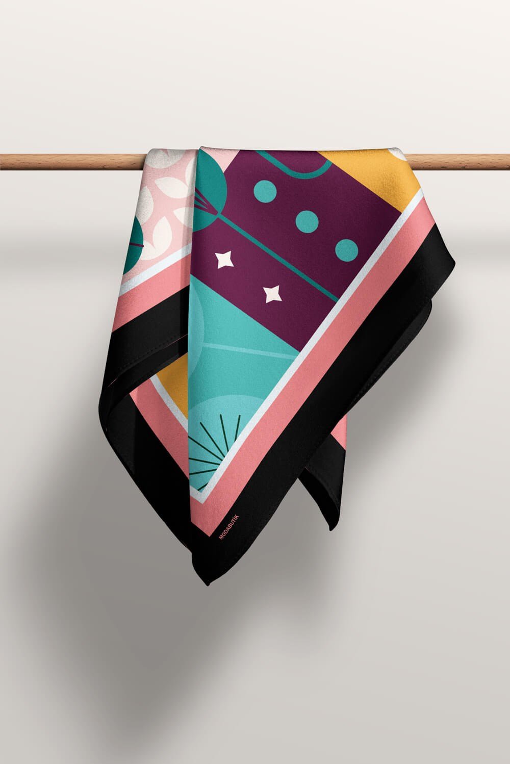 Violla Kadın Turuncu Fruits Desenli 50x50 Bandana HYL DG01539-22