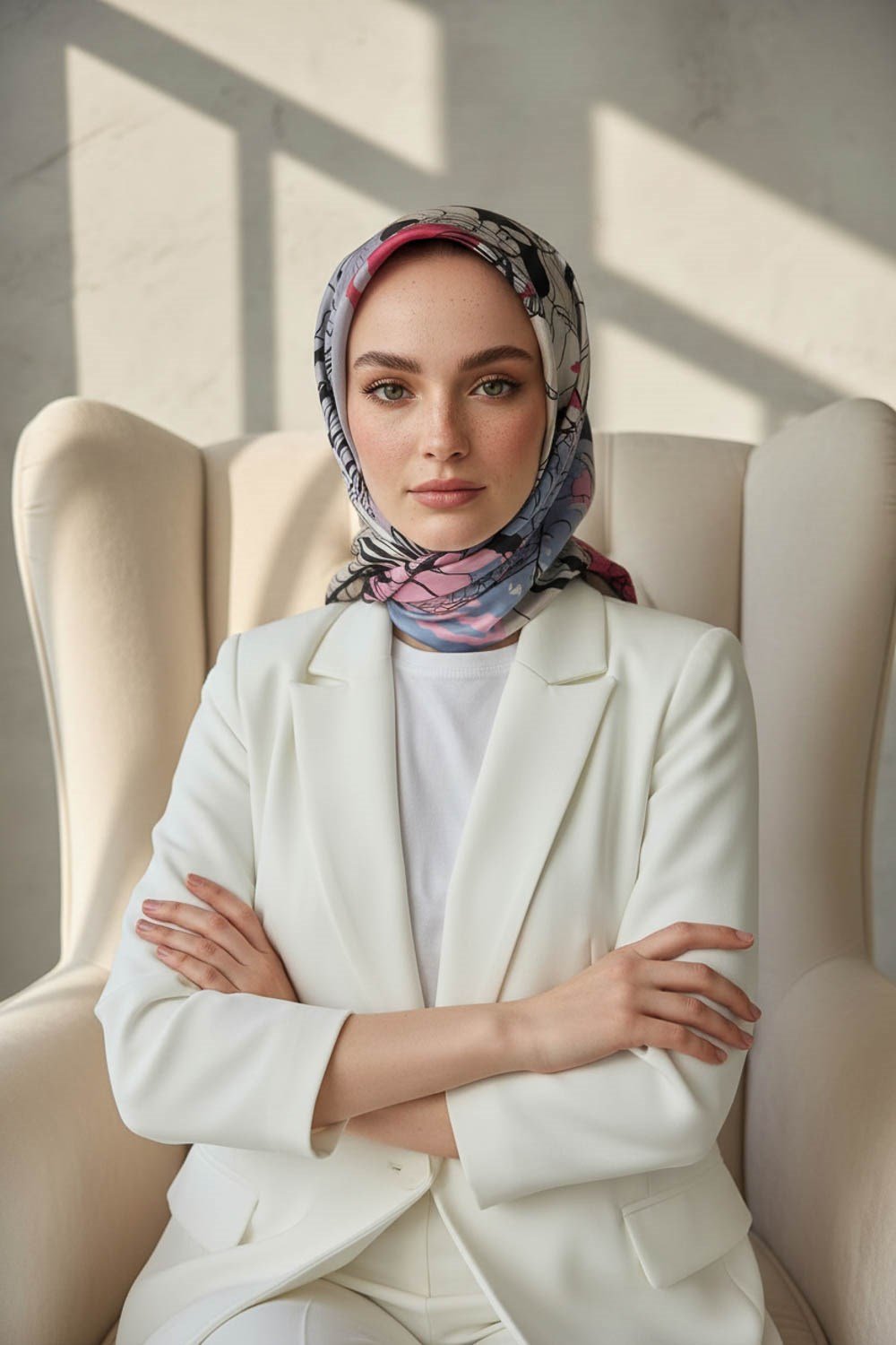 %100 Twill İpek Yaprak Desenli İndigo - Bordo Renkli 90x90 Eşarp Dikim Şekli : El Dikişi