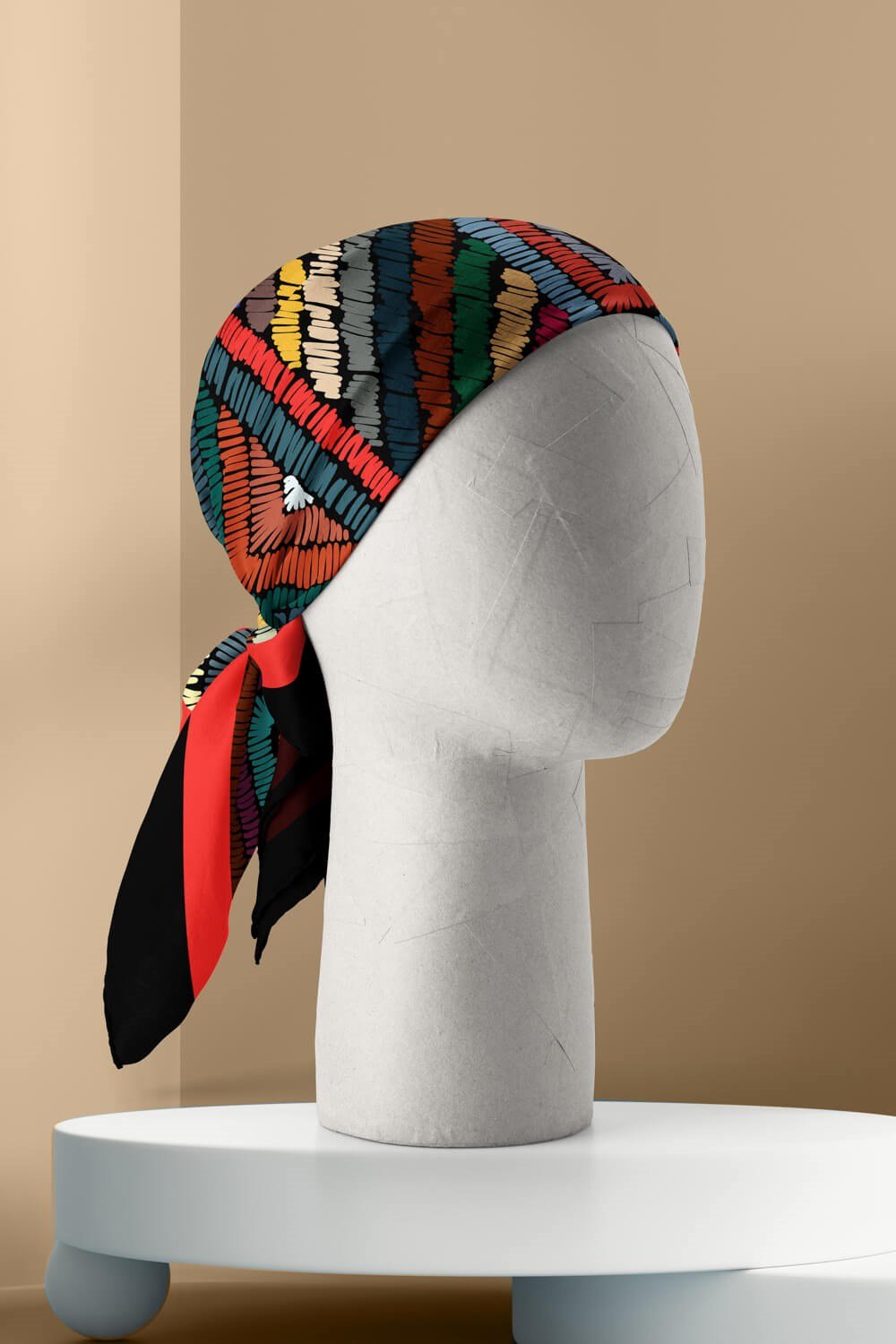 Violla Kadın Çok Renkli Otantik  Desenli 50x50 Bandana HYL DG0788-22