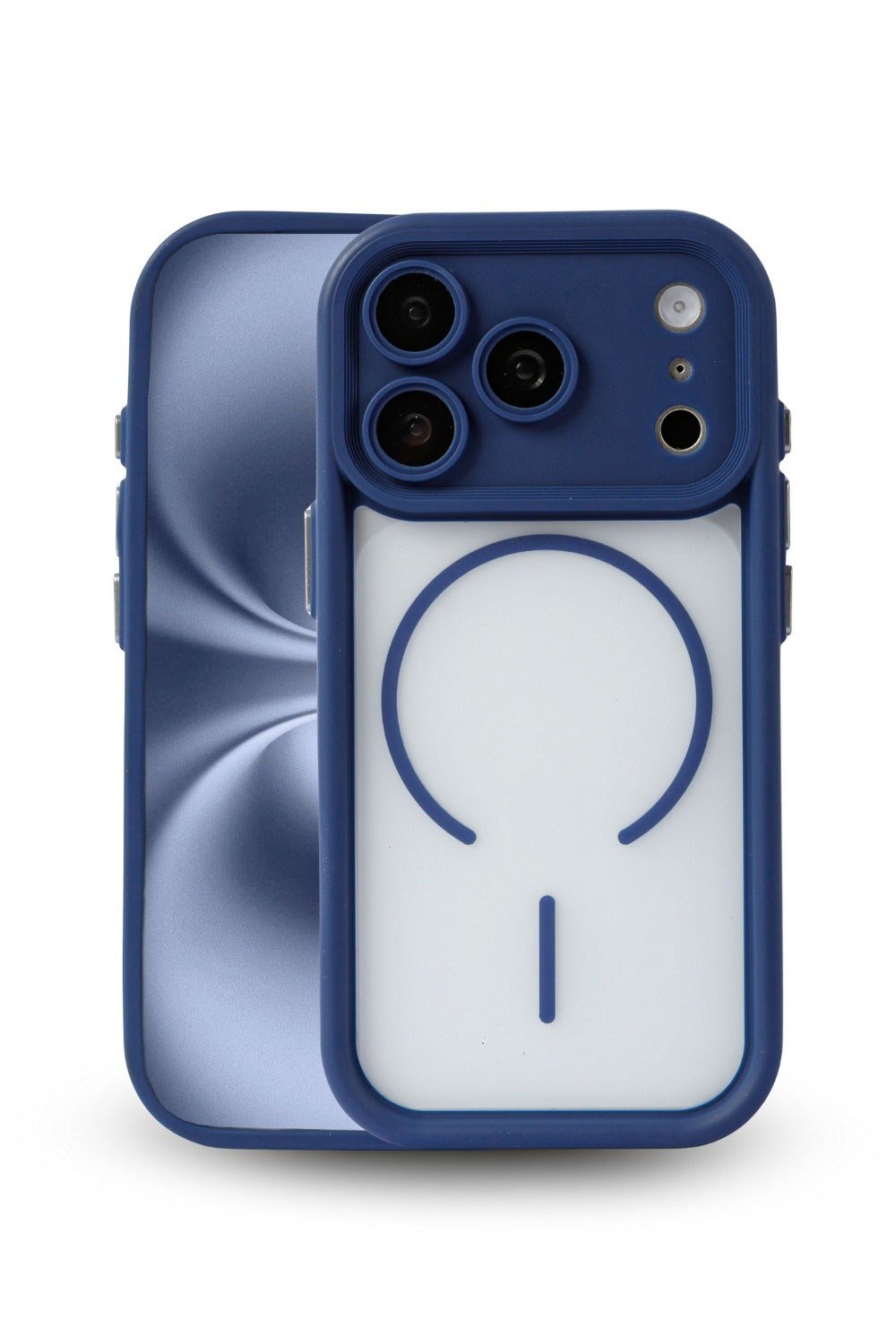 iPhone 17 Pro Max Kılıf – Kamera Korumalı – MagSafe Uyumlu – Lacivert Renk – Mat Silikon Telefon Kılıfı