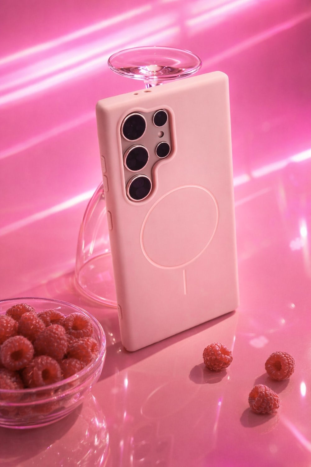 Samsung Galaxy S24 Ultra Kılıf – İçi Kadife – MagSafe Uyumlu – Pembe Renk – Telefon Kılıfı
