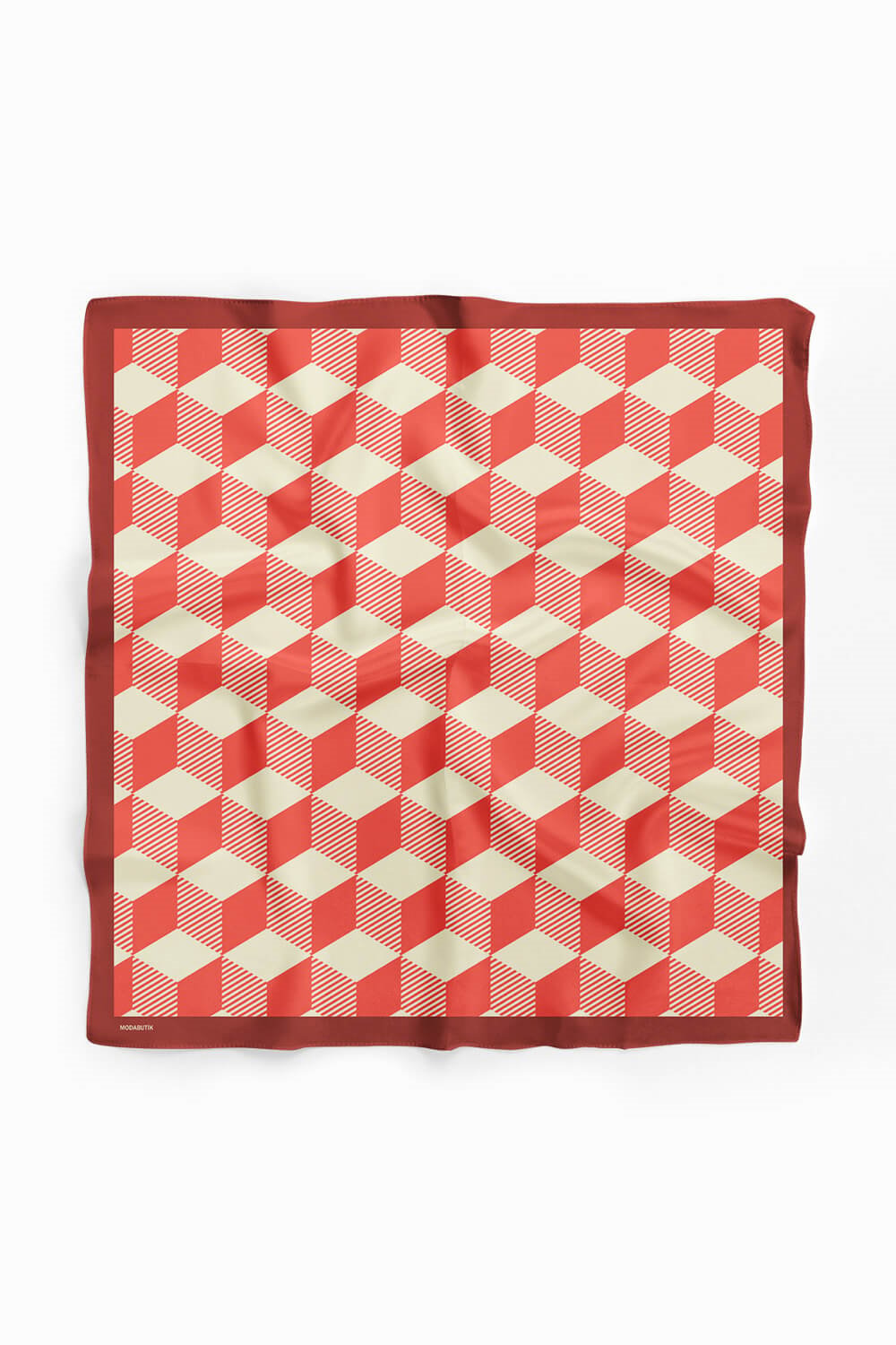 V44 Kadın Geometric Desenli Bandana 50x50 DG0123-22