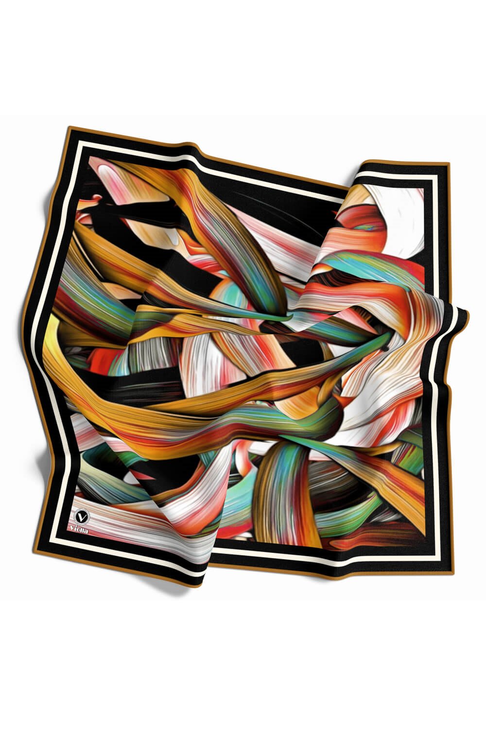 Twill Kare Desenli Hardal Renkli 90x90 Dikim Şekli : El Dikişi Eşarp (İpek İçermez)