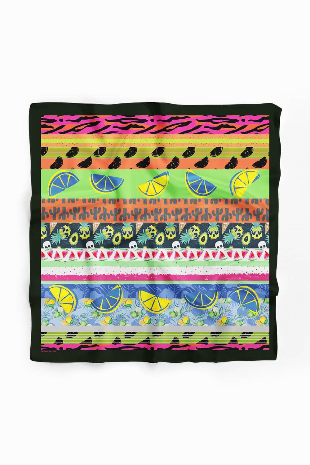 Violla Z25 Kadın Yeşil Meyve Desenli 50x50 Bandana HYL DG01266-22