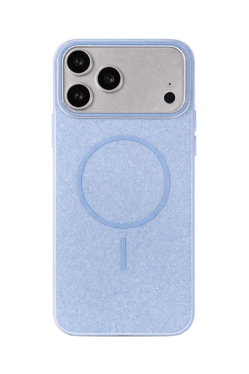 iPhone 17 Pro Uyumlu Telefon Kılıfı Magsafe Wireless Şarj Özellikli Simli Lüks Silikon Kılıf
