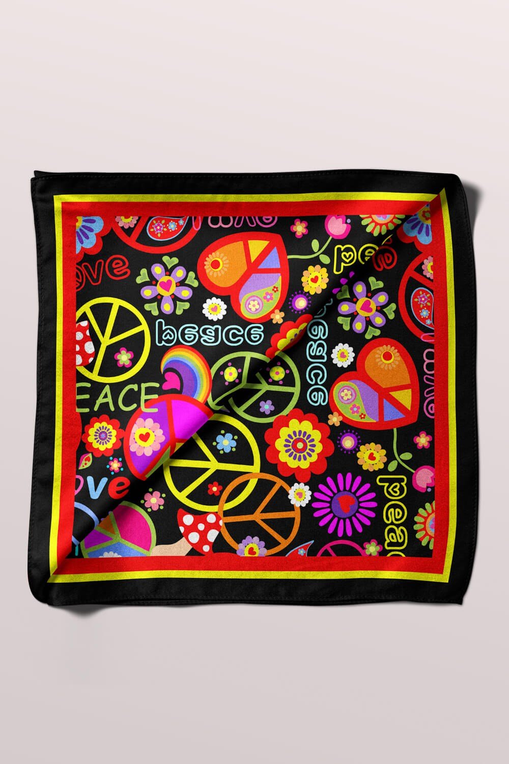 A90 Violla Peace Love Desenli Bandana