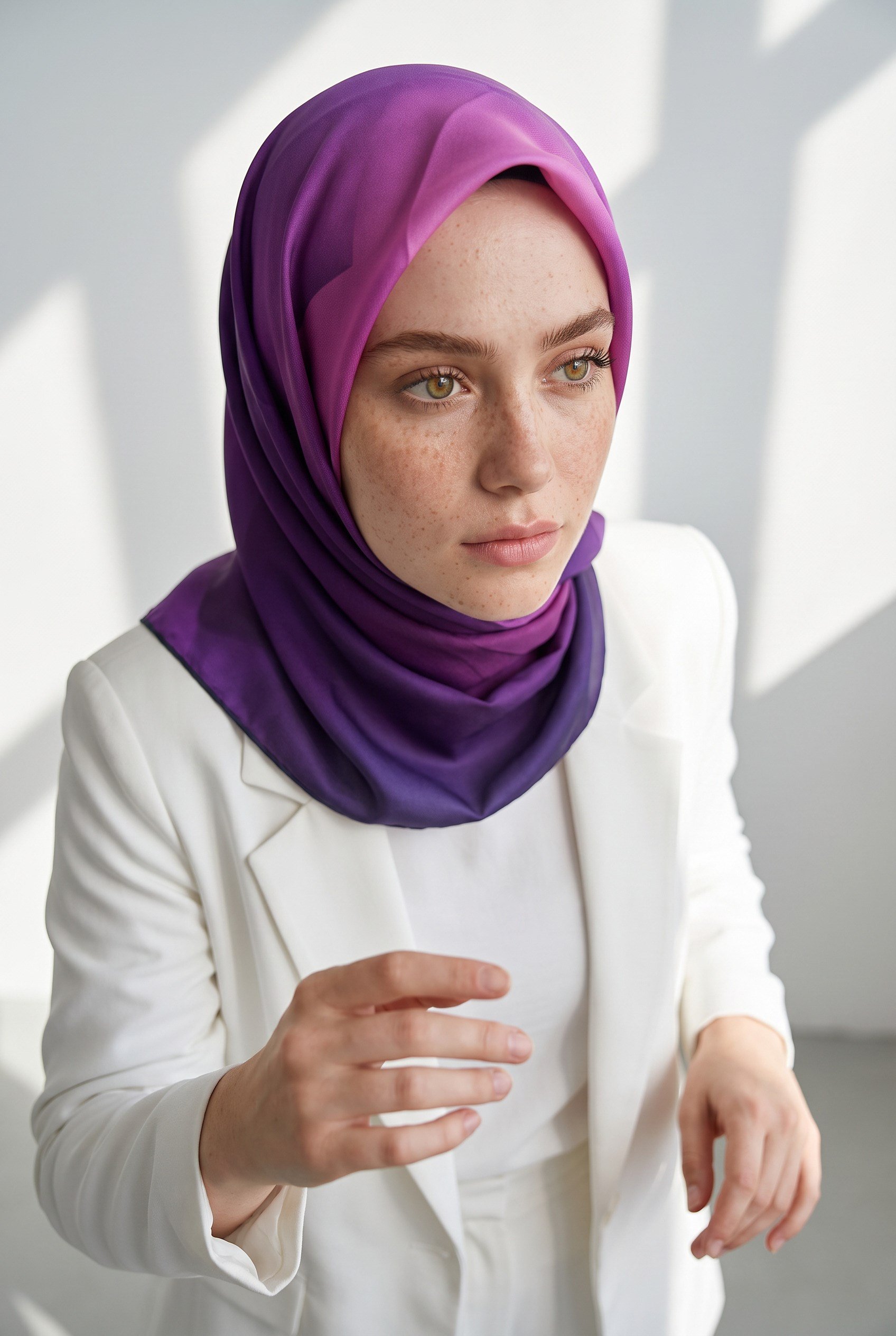 %100 Twill İpek Gül Desenli Mor - Pembe Renkli 90x90 Eşarp Dikim Şekli : El Dikişi
