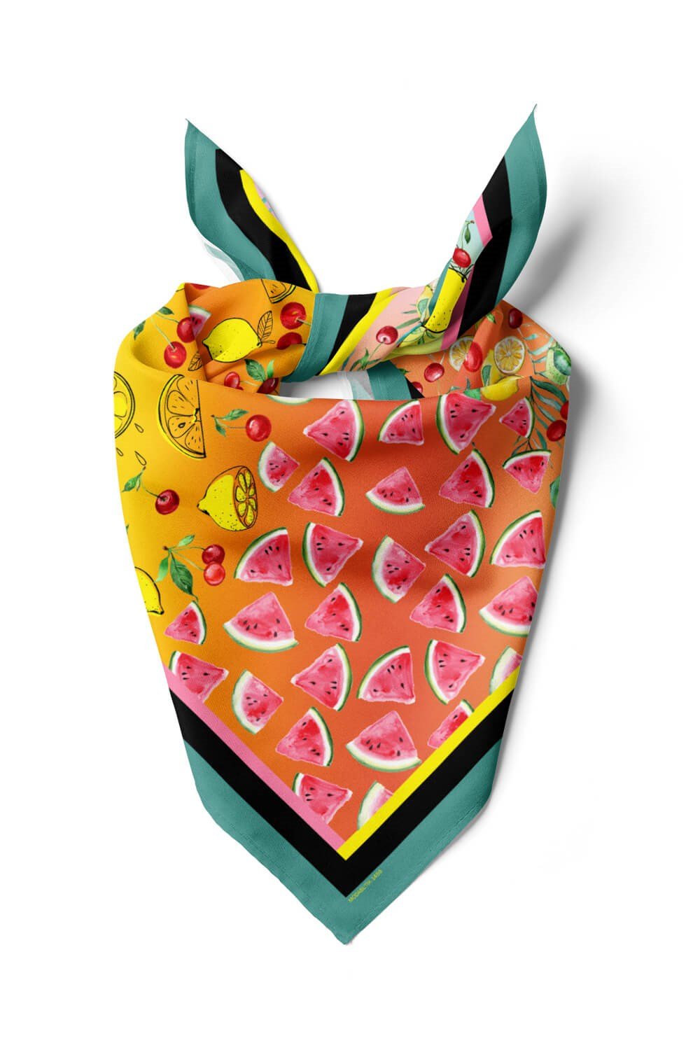 Violla G59 Kadın Kırmızı Fruits Desenli 50x50 Bandana DG01456-22