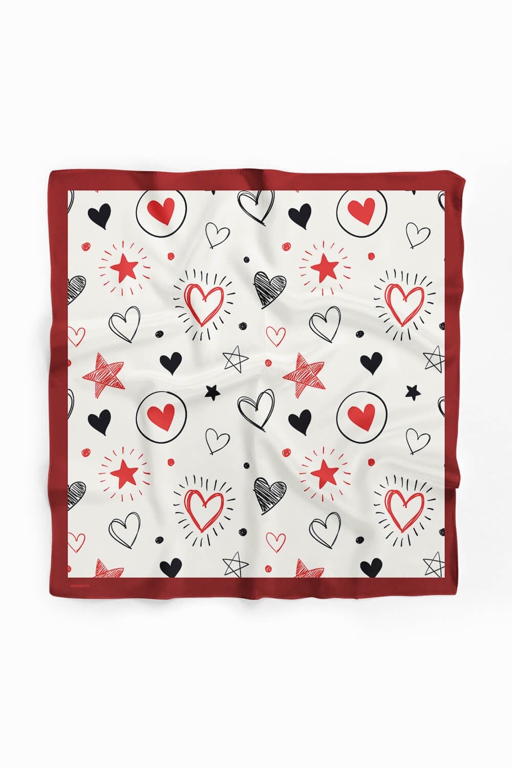 Violla F54 Kadın Kalp Desenli Bandana 50x50 DG0459-22