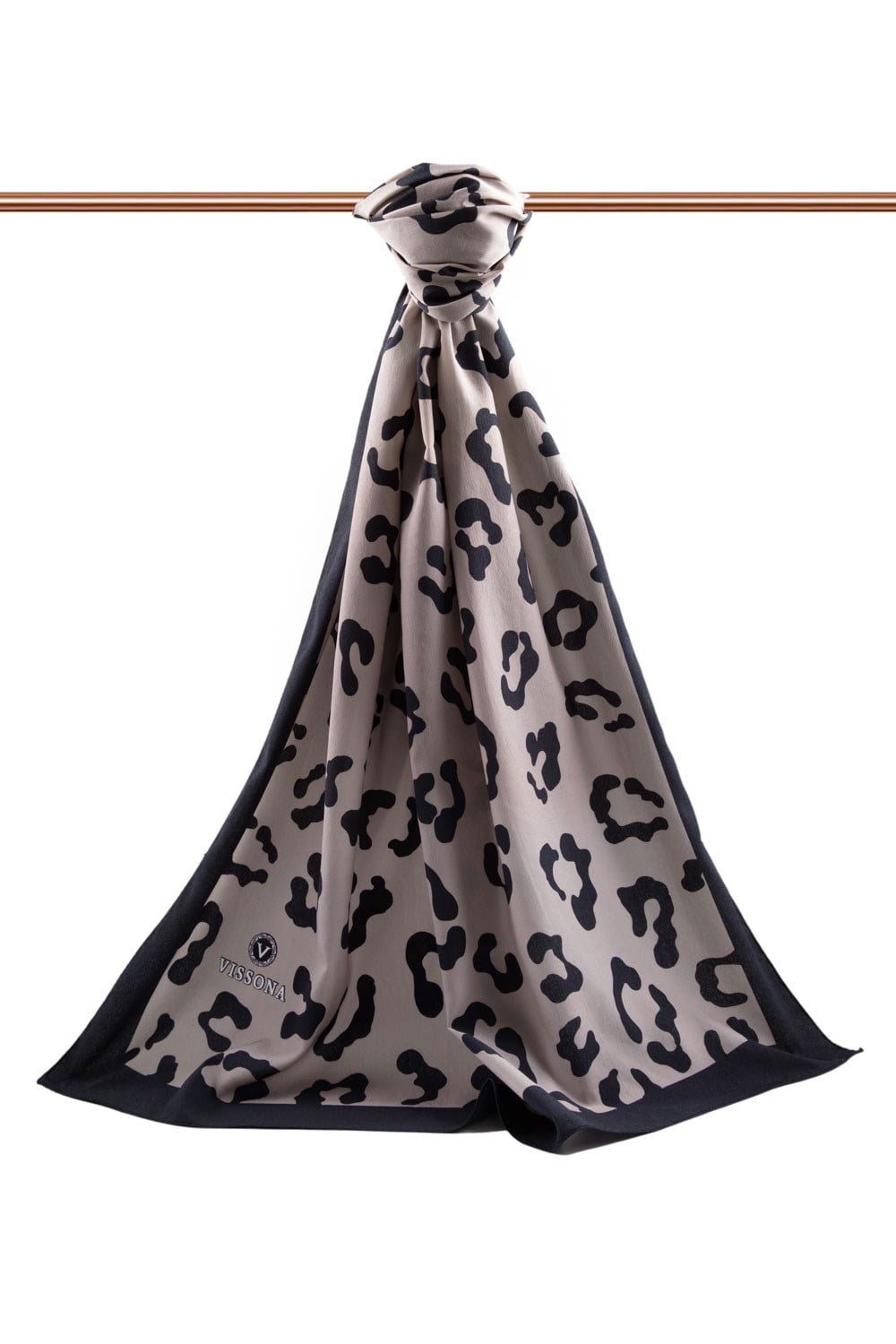 KREP LEOPAR DESENLİ VİZON RENKLİ 75X195 KIRIŞMAZ ŞAL