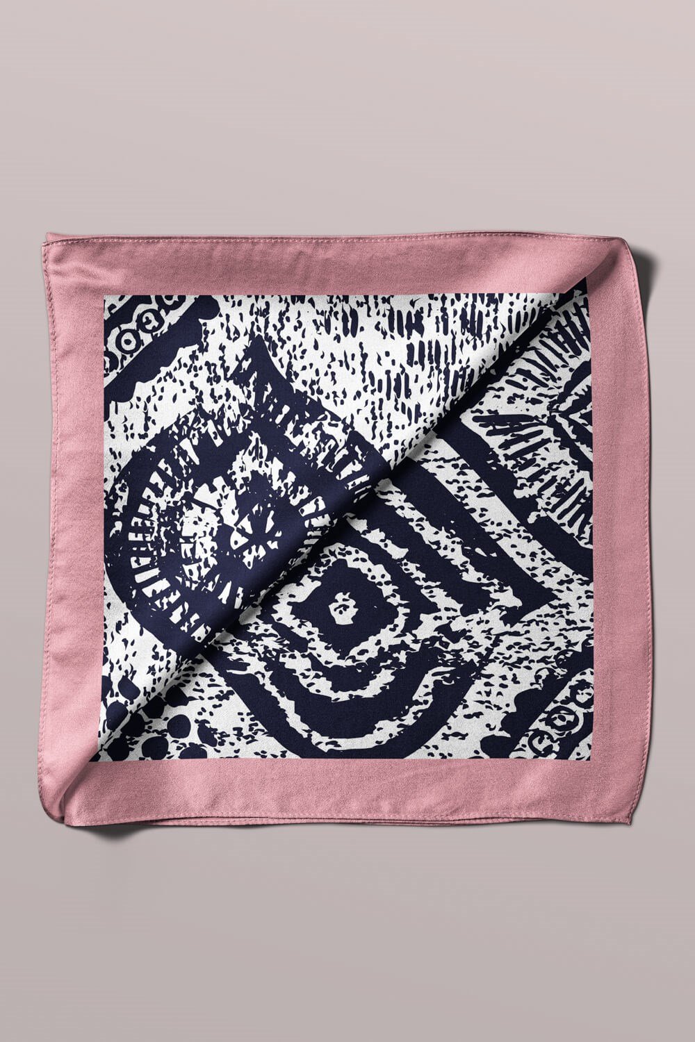 Violla D101 Kadın Etnik Desenli Bandana 50x50 Siyah DG0177-22
