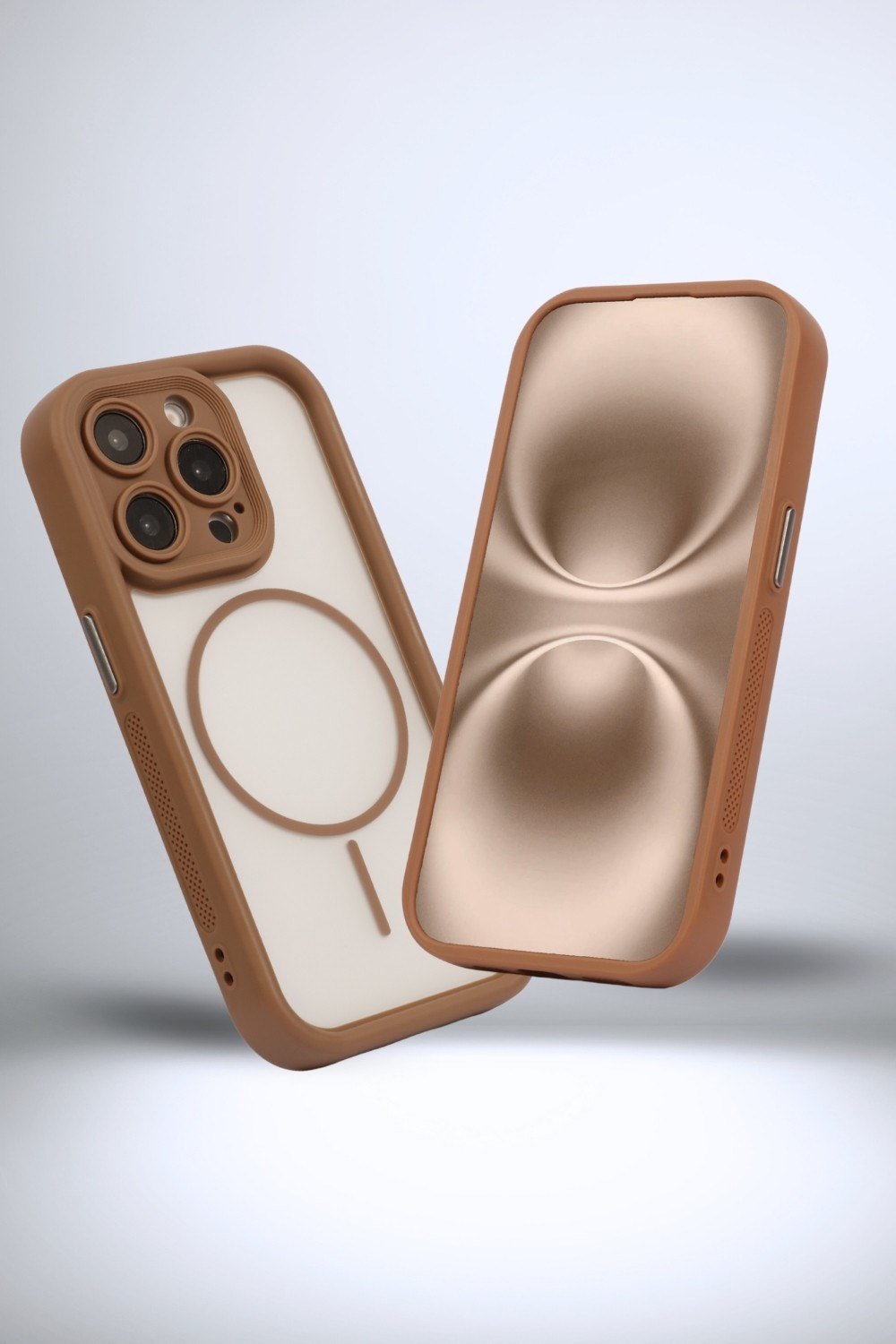 iPhone 15 Pro Kılıf – Kamera Korumalı – MagSafe Uyumlu – Haki Renk – Mat Silikon Telefon Kılıfı