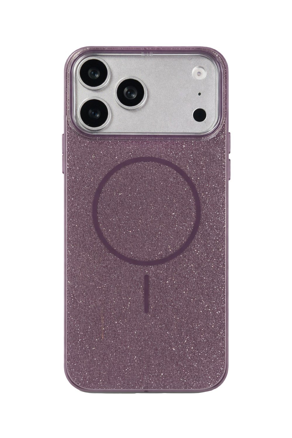 iPhone 17 Pro max Uyumlu Telefon Kılıfı Magsafe Wireless Şarj Özellikli Simli Lüks Silikon Kılıf