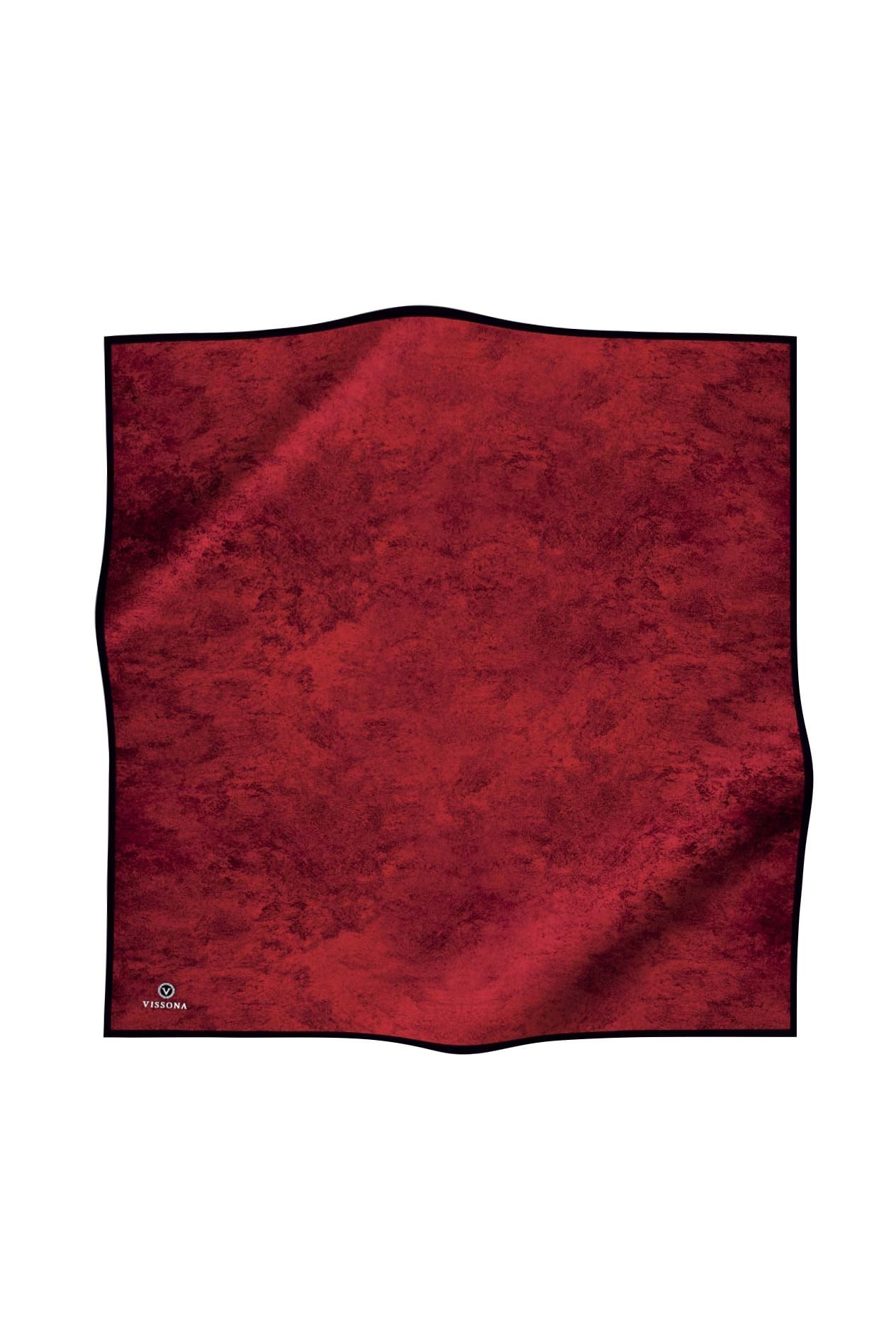 %100 Twill İpek Doku Desenli Bordo Renkli 90x90 Eşarp Dikim Şekli : El Dikişi