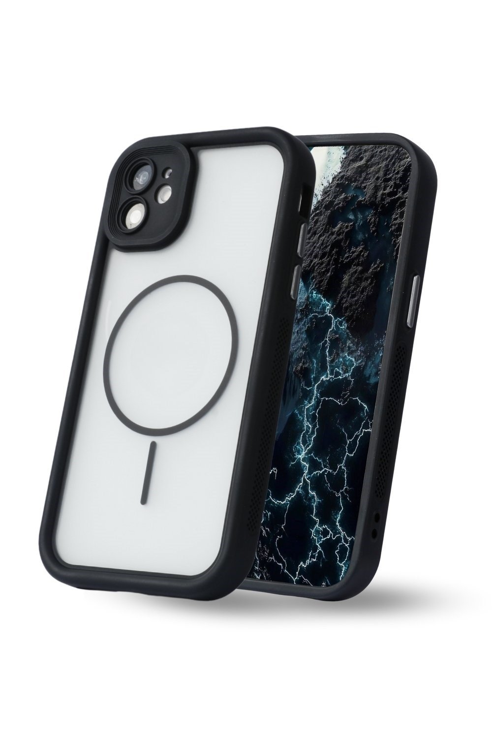 iPhone 11 Kılıf – Kamera Korumalı – MagSafe Uyumlu – Siyah Renk – Mat Silikon Telefon Kılıfı