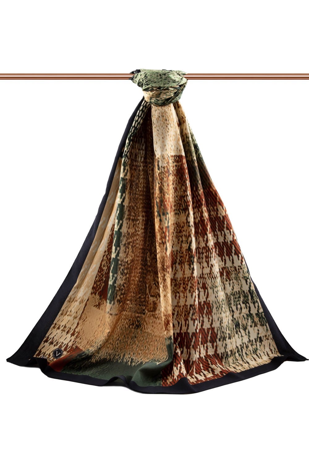 KREP KAZAYAĞI DESENLİ SİYAH RENKLİ 75X195 KIRIŞMAZ ŞAL