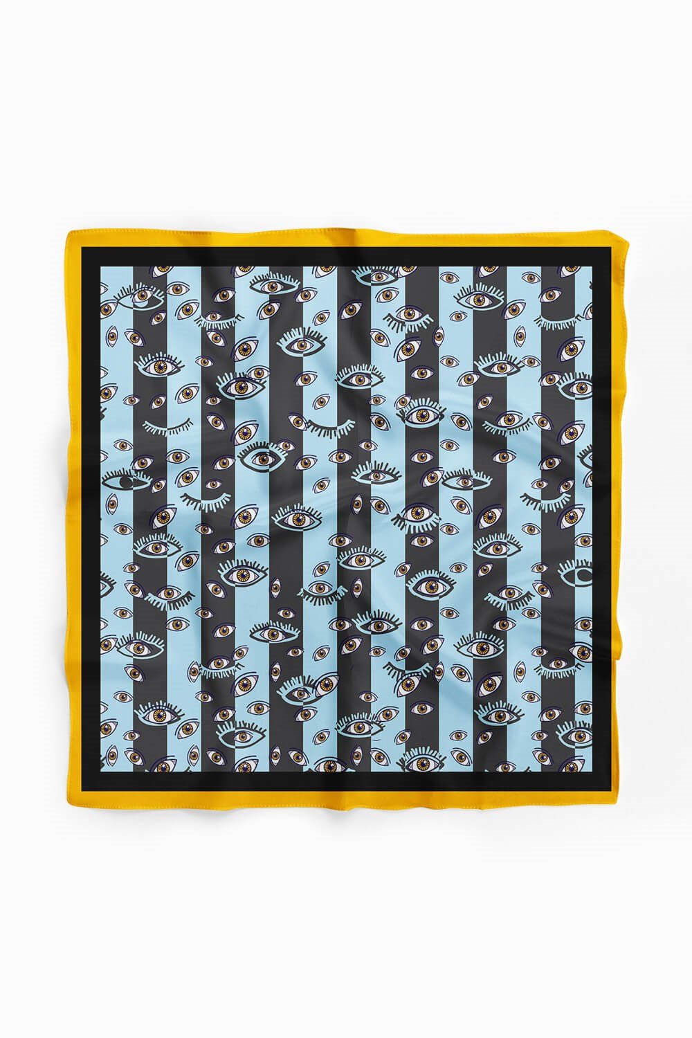 Z51 Kadın Mavi Eyes Desenli 50x50 Bandana