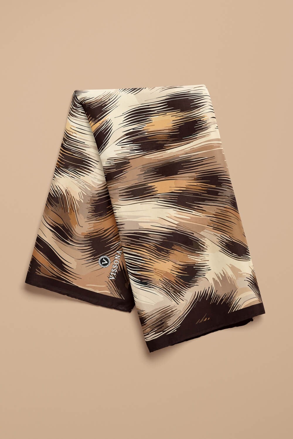 I75 %100 İpek Leopar Desenli Kadın Bandana