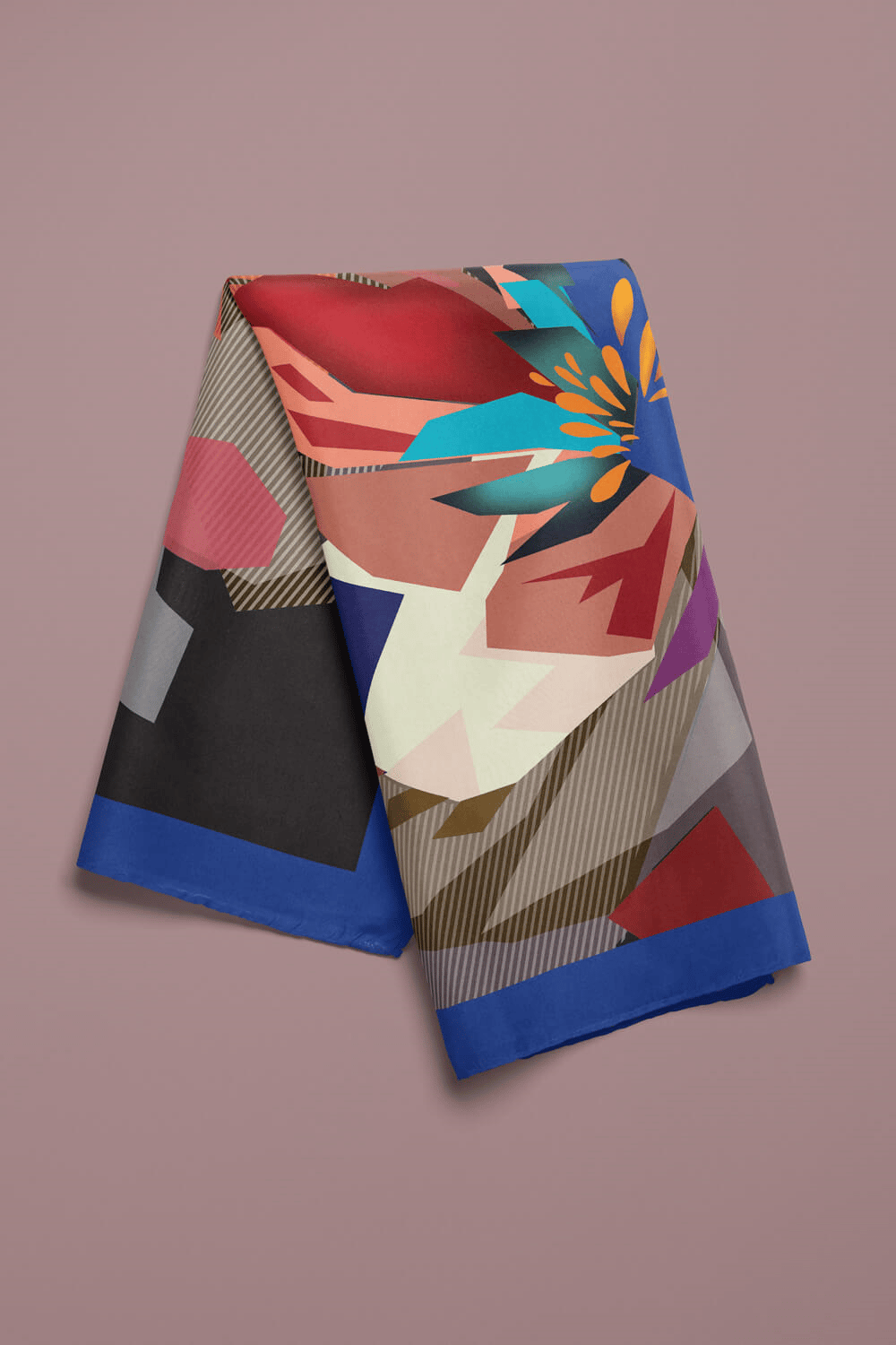 G31 Kadın Egzotik Desenli Bandana 50x50 DG0496-22