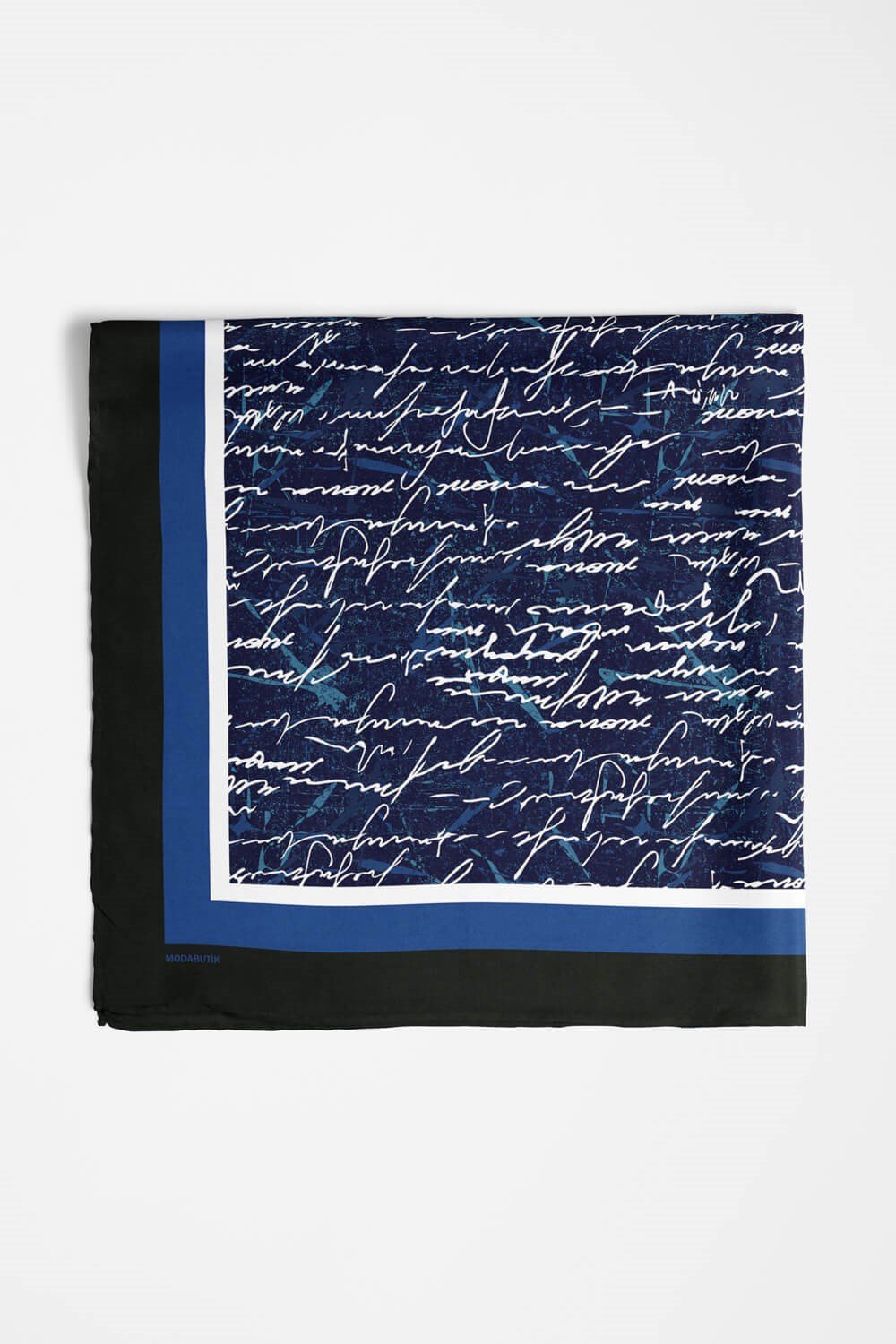 Violla H25 Kadın Mavi Not Desenli 50x50 Bandana