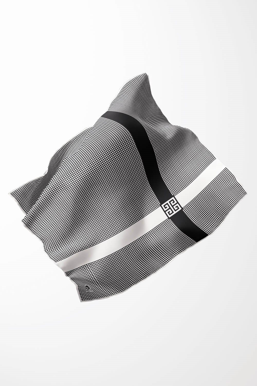 Twill Kazayaklı Şerit Desenli Krem Renkli 90x90 Eşarp (İpek İçermez) Dikim Şekli : El Dikişi