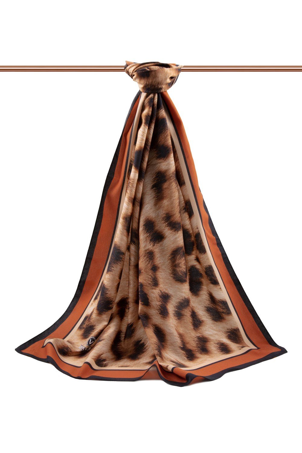 KREP LEOPAR DESENLİ TABA RENKLİ 75X195 KIRIŞMAZ ŞAL