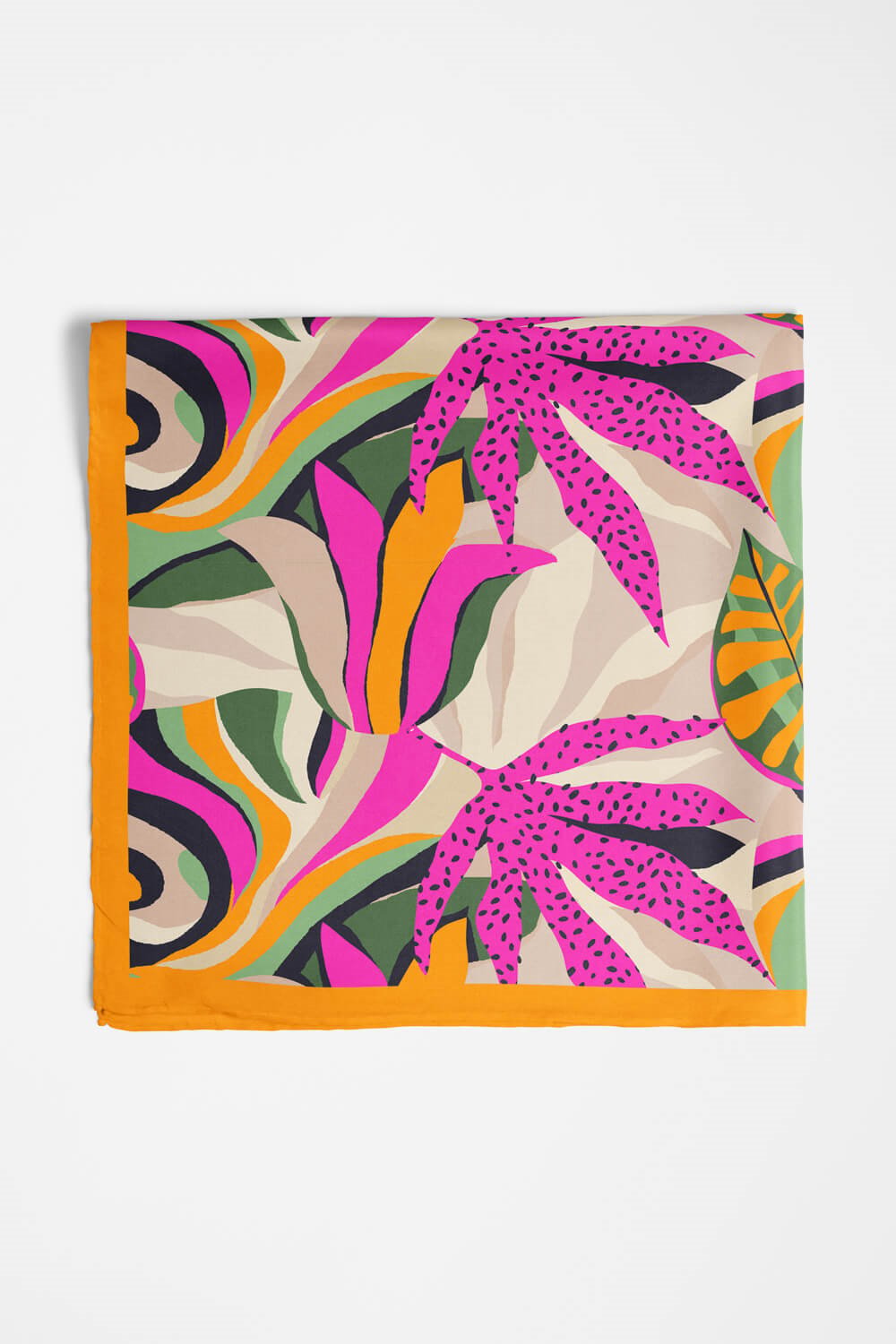 Saten İpek Geometrik Desenli Kadın Bandana