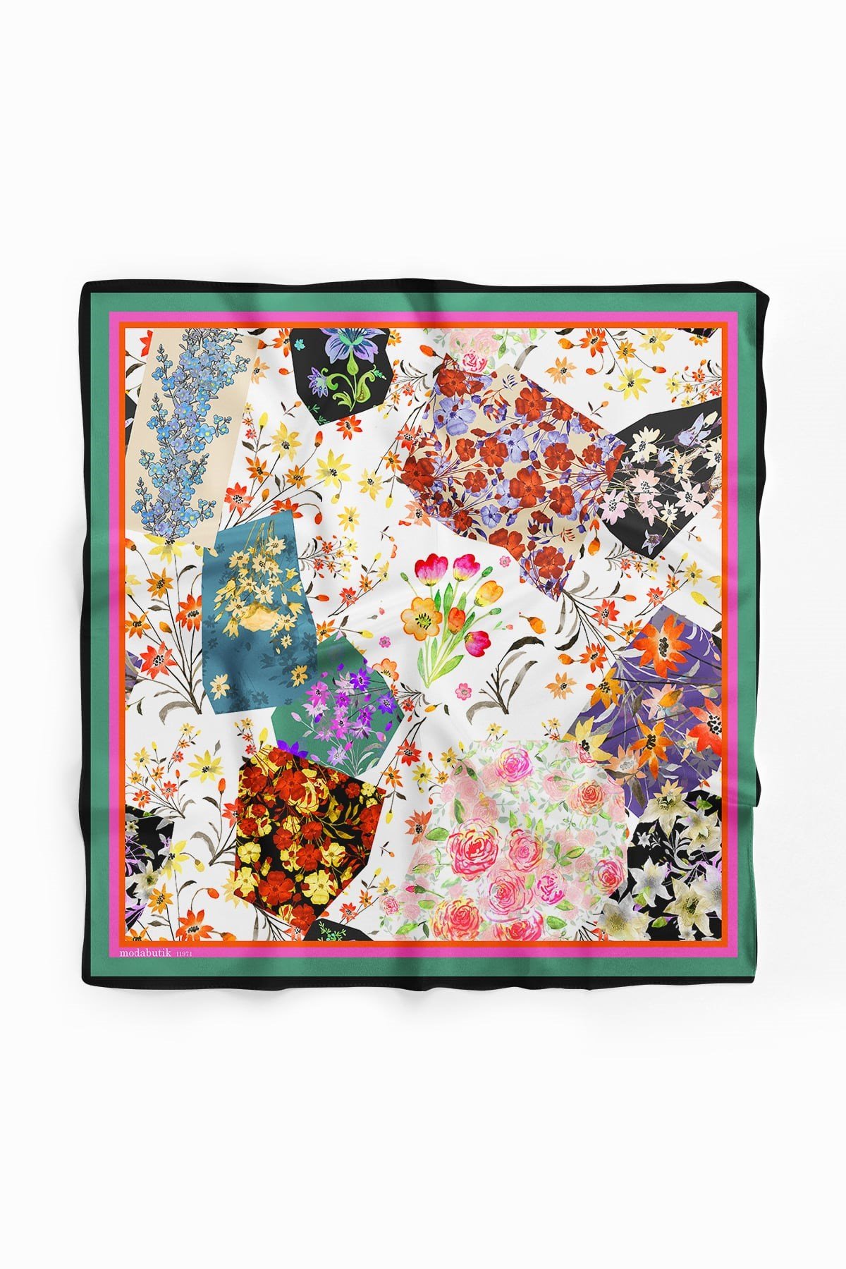 Violla G66 FLOWERS PATCHWORK TASARIMLI BANDANA  DG11971
