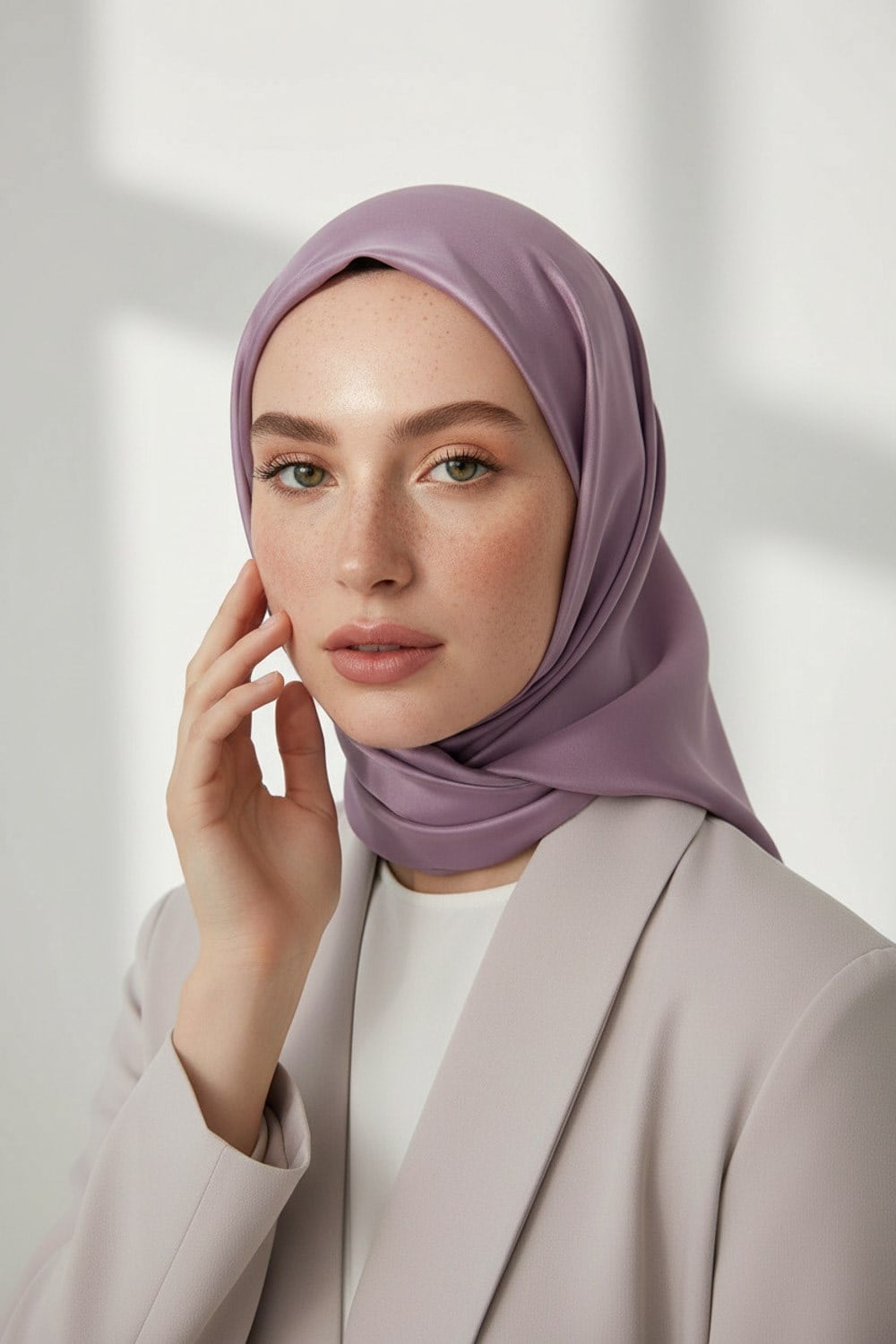 Viskon Twill İpek Az Hatalı Koyu Gül Kurusu Renkli 90x90 Düz Eşarp Dikim Şekli : El Dikişi