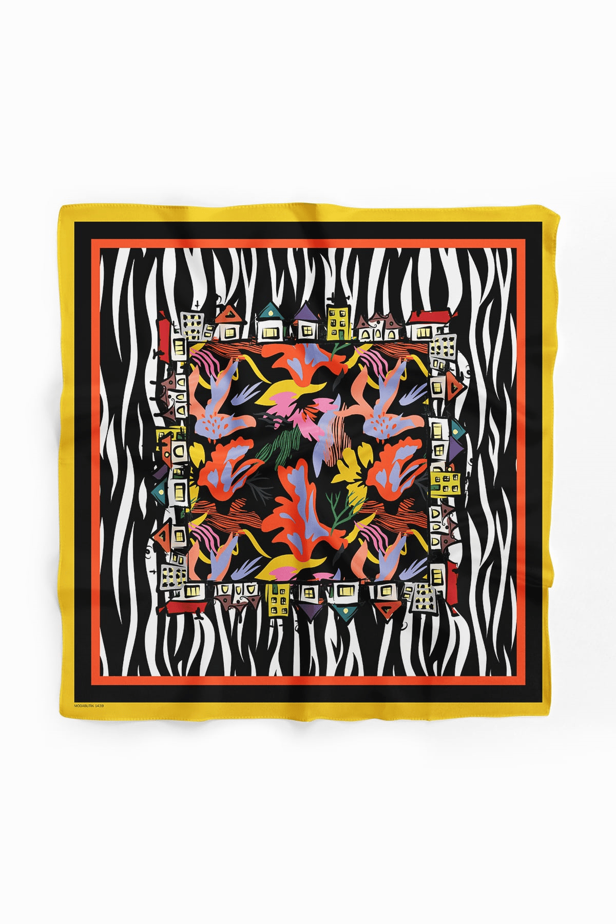 C31 Kadın Zebra Siyah Beyaz Home Desenli 50x50 Bandana