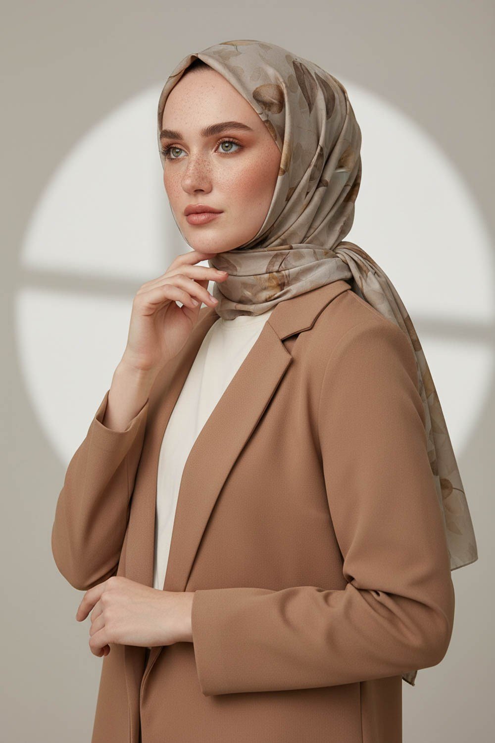 KREP SONBAHAR DESENLİ GOLD RENKLİ 75X195 KIRIŞMAZ ŞAL