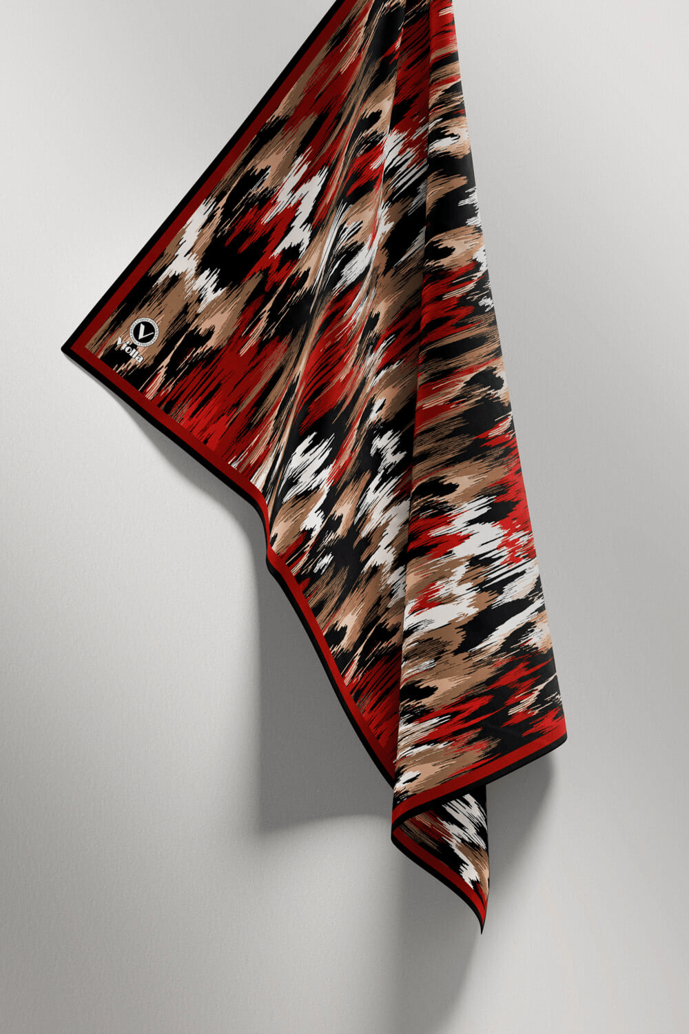 Twill Fırça Desenli Bordo Renkli 90x90 Eşarp (İpek İçermez) Kenar Dikiş Şekli El Dikişli
