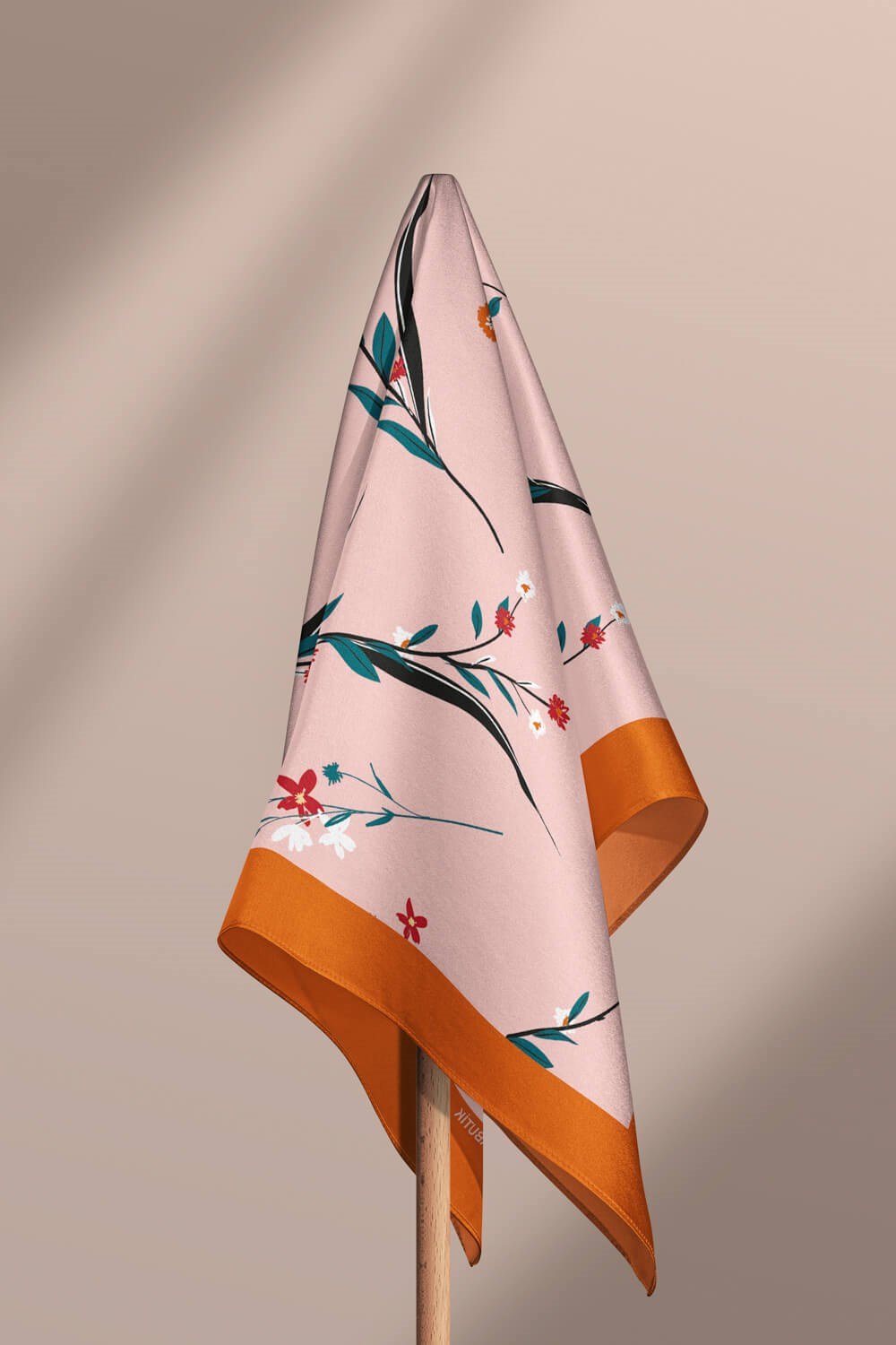 Violla Y88 Kadın Flow Desenli Bandana 50x50 Pudra DG0170-22 Snz