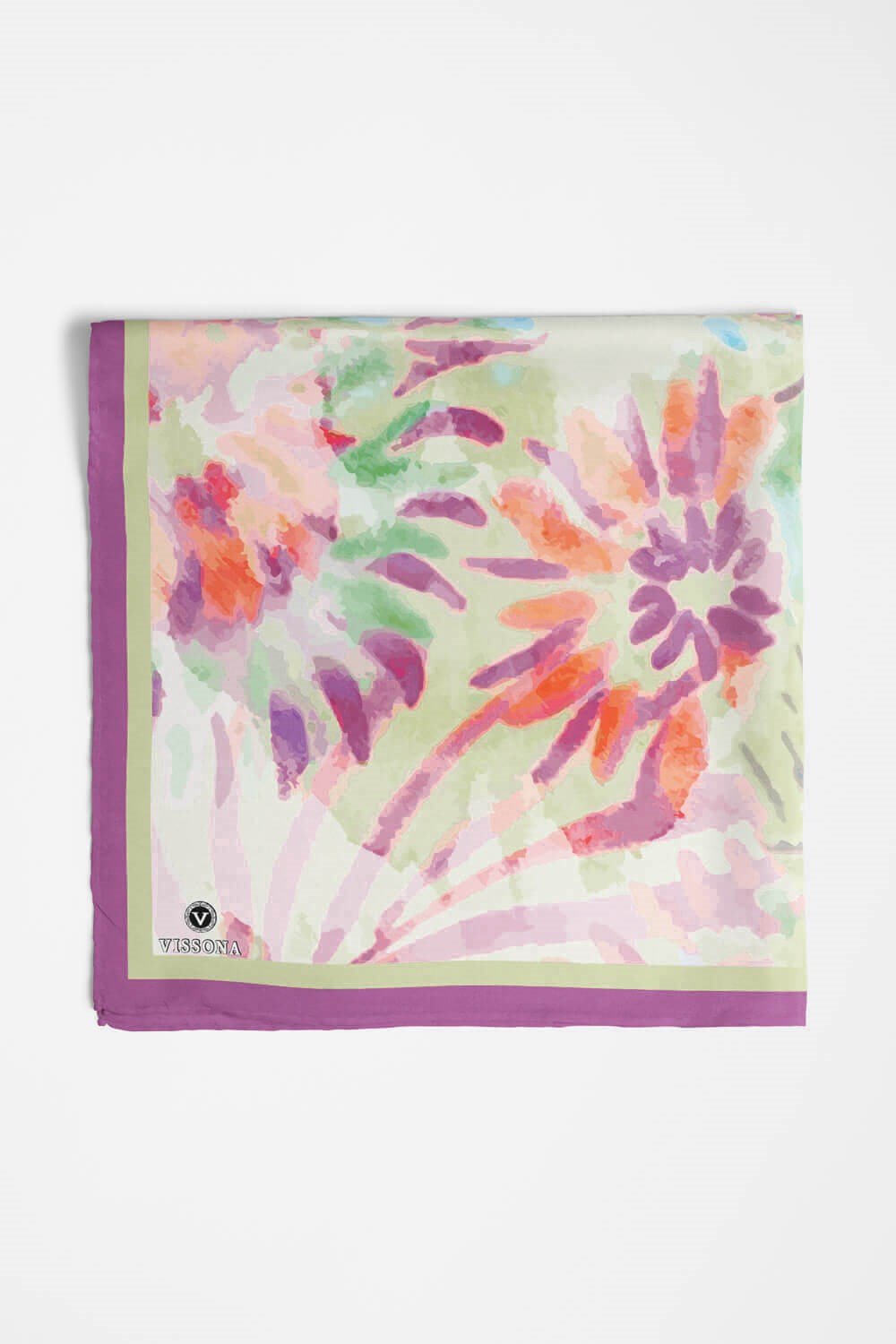 100% Silk Womens Patterned Multi-Colored Scarfs, Neck for Women