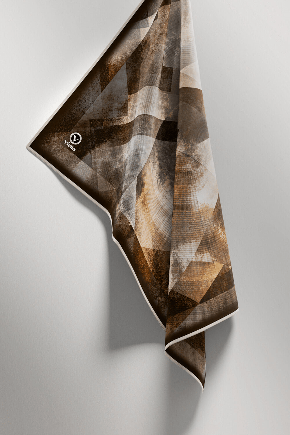 Twill Batik Desenli Vizon Renkli 90x90 Eşarp (İpek İçermez) Dikim Şekli : El Dikişi