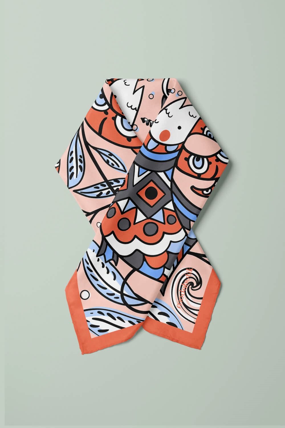 B12  Modabutik Balık Desenli Bandana