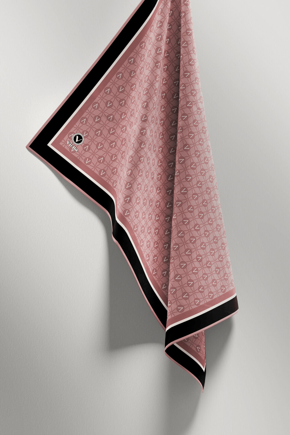 Twill V Desenli Pudra Renkli 90x90 Eşarp (İpek İçermez) Dikim Şekli : El Dikişi