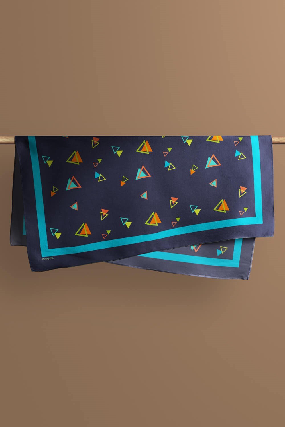 Violla D13 Kadın Siyah  Üçgen Desenli 50x50 Bandana HYL DG0830-22