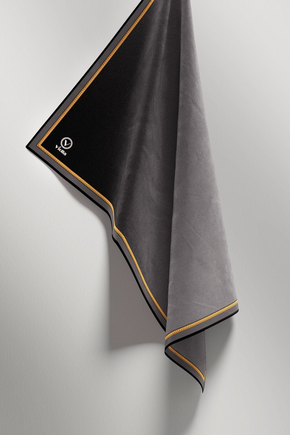Twill Degrade Desenli Gri Renkli 90x90 Eşarp (İpek İçermez) Kenar Dikiş Şekli El Dikişli