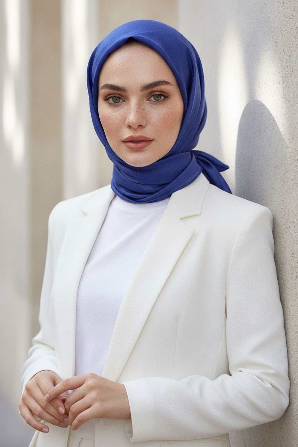 %100 Twill İpek Düz Parliement Mavisi Renkli Daha Tok Exclusive Serisi 90x90 Eşarp Dikim Şekli : El Dikişi