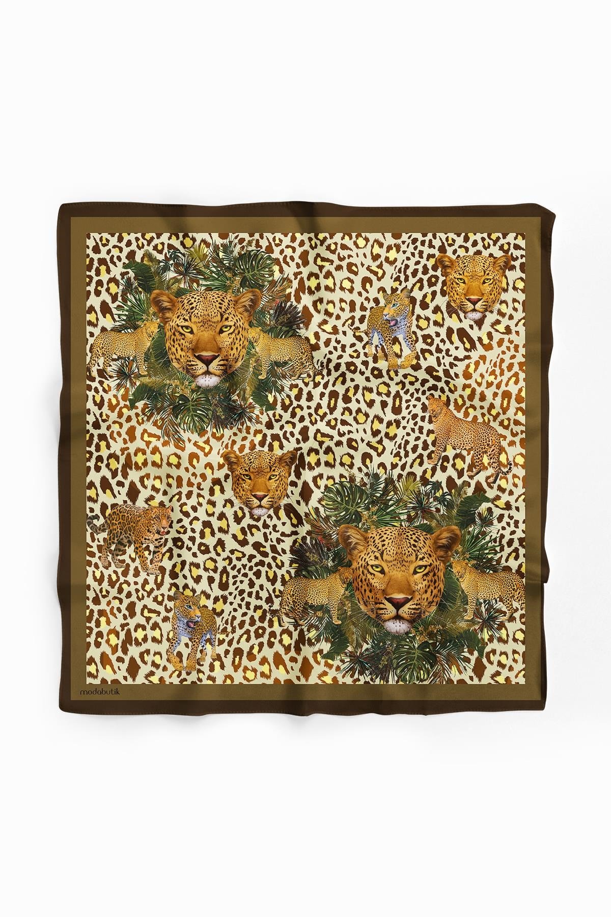 Violla D58 Kadın Kaplan Desenli 50x50 Bandana HYL DG01288-22