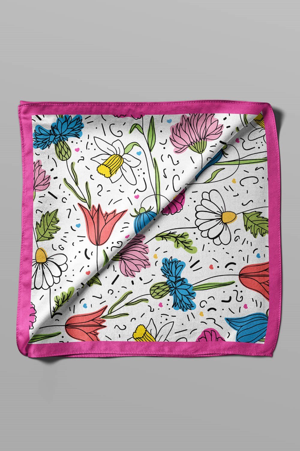 B89 Violla Çiçek Desenli Kadın Bandana