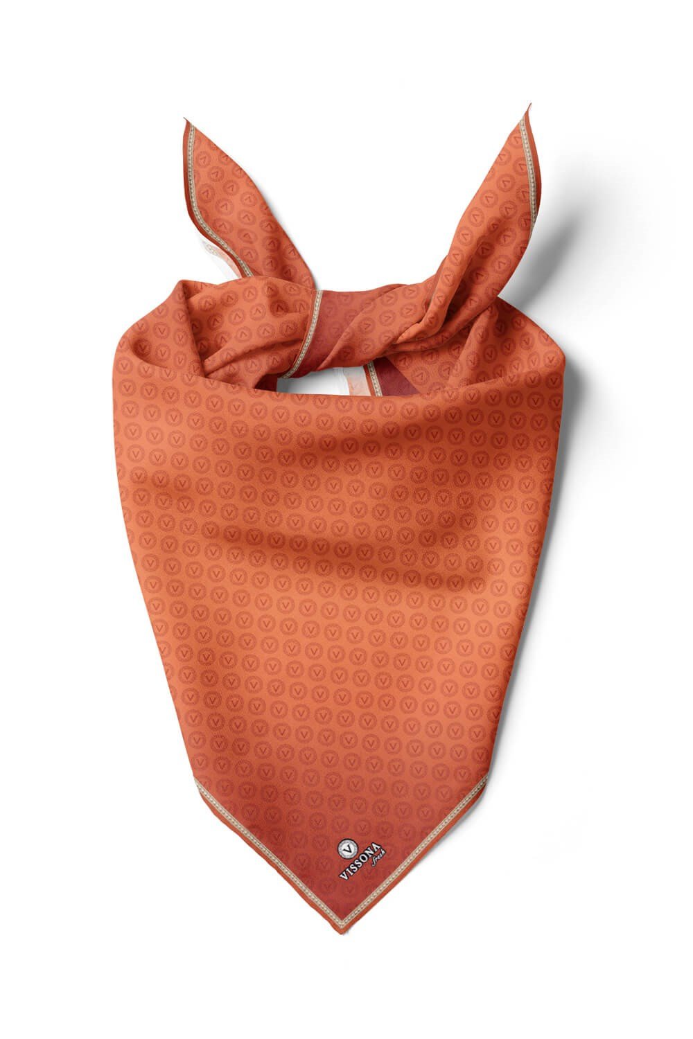 %100 İpek Kadın Desenli Bandana 80x80